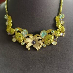Disney Store Rapunzel Goldtone Floral Necklace